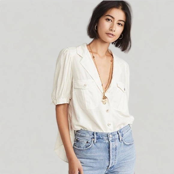 Free People Safari Babe Woven top in White - Picture 1 of 6